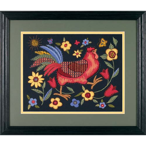 Rooster on Black by Dimensions