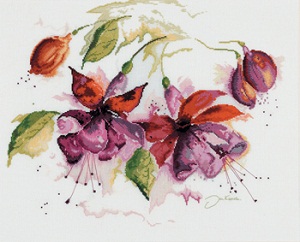 Fucsia in watercolor by Lanarte