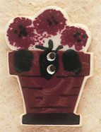 Potted Geraniums button by Debbie Mumm