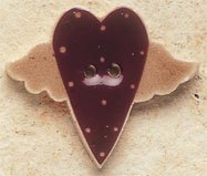 Flying Folk Heart button by Debbie Mumm