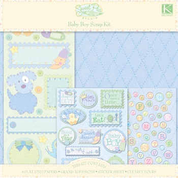 Sweet Pea 12x12 Baby Boy Scrap Kit