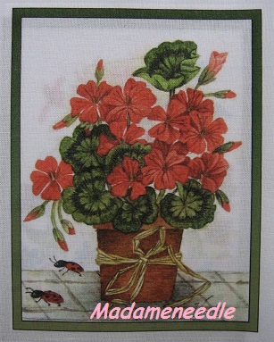Geranium -printed panel by Di van Niekerk