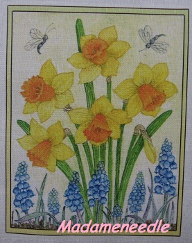 Daffodills- printed panel by Di van Niekerk