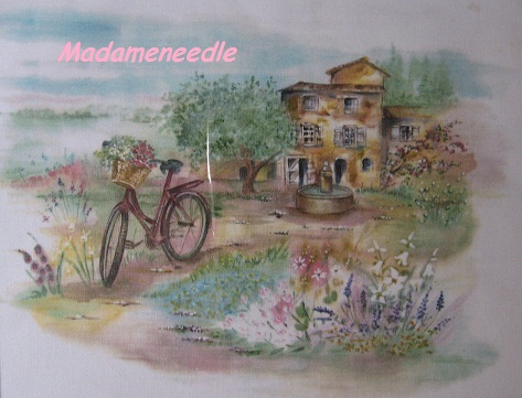 Bicycle-printed panel by Di van Niekerk