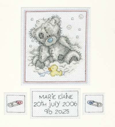 Tatty Teddy Bath Time Birth Sampler by Anchor
