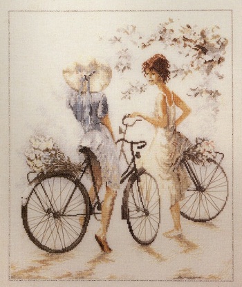 Girls with Bicycles by Lanarte