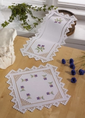 Permin Hardanger with Violets
