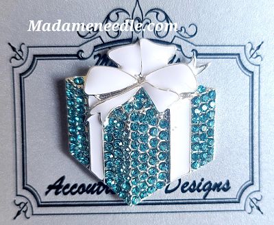 Blue present box needle minder by Accoutrement Designs