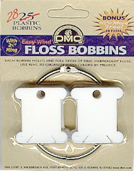 Plastic bobbins with metal ring by DMC