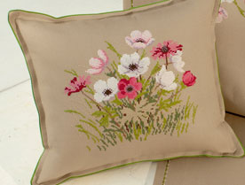 Eva Rosenstand Cushion with flowers (Cosmos)