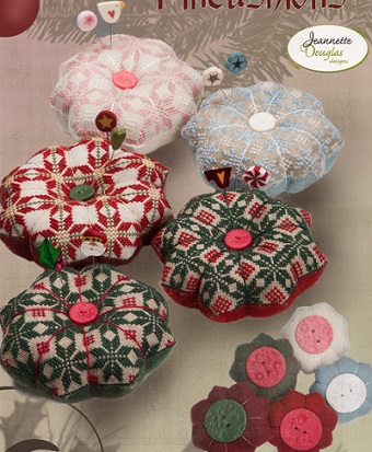 Jeannette Douglas Designs Christmas quaker pincushions