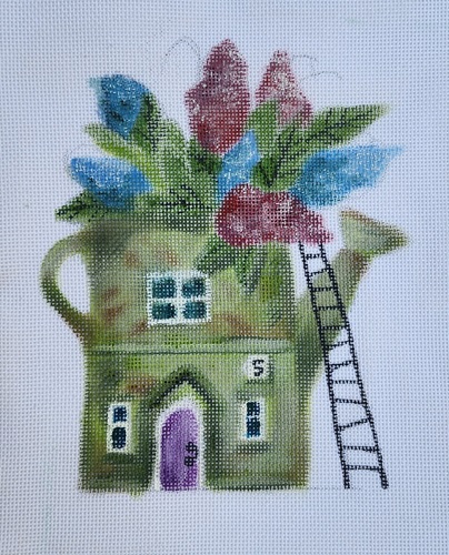 Hydrangea House needlepoint canvas