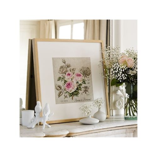 Les Brodeuses Parisiennes - Linen rose study Â«Pierre de RonsardÂ» (maxi-pattern)