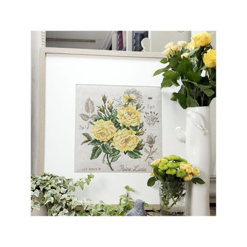 Les Brodeuses Parisiennes - Linen rose study Â«Reine LuciaÂ» Maxi-Pattern