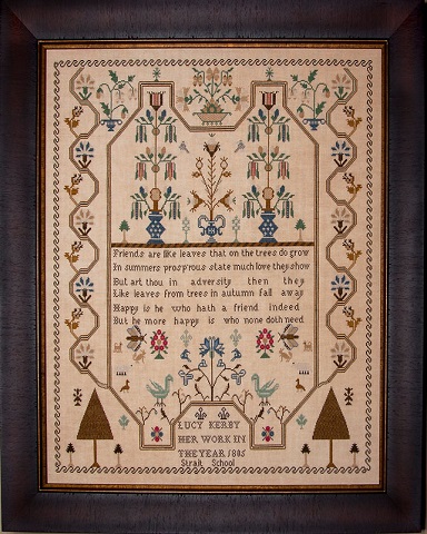 Gentle Pursuit Designs Lucy Kerby 1805 English Reproduction Sampler