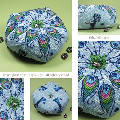 Faby Reilly Designs Peacock Biscornu