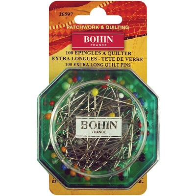 Glass Head Quilting Pins by Bohin