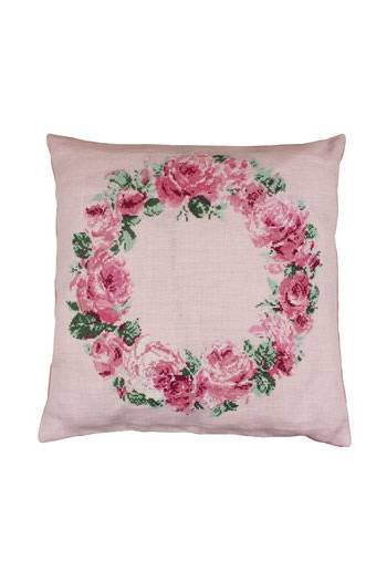 Sajou Cross stitch kit crown of roses cushion