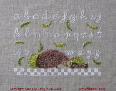 Filigram Lower case ABC tiny hedgehog, A11