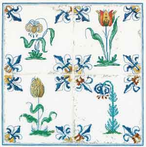 Thea Gouverneur Antique Tiles - Flowers GOK485