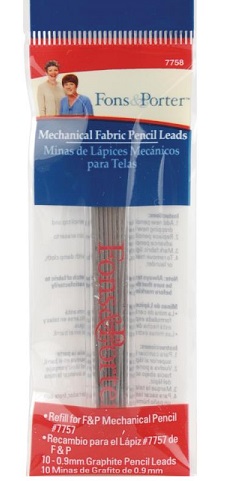 Mechanical Fabric Pencil Lead Refill-GREY- 10/Pkg by Fons and Porter