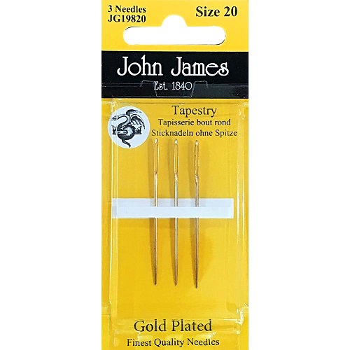 John James Gold Tapestry Hand Needles, JG19820, size 20