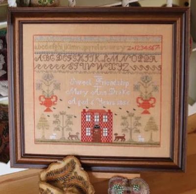 1897 Schoolhouse samplers Sweet Friendship - Mary Ann Drake 1856