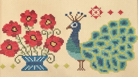 Vintage NeedleArts Poppycock Peacock