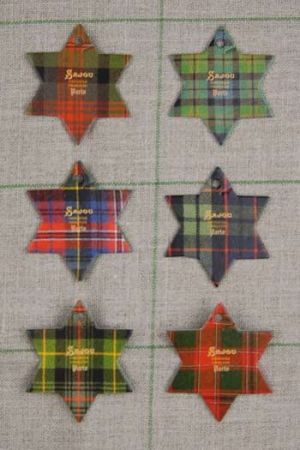 Six thread cards Fécamp model tartan motif by Sajou